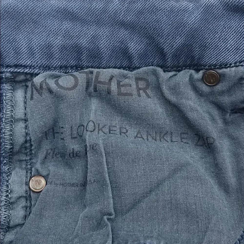 Mother Denim The looker Ankle Zip Skinny Jeans Lapis “Fleur-de-love
